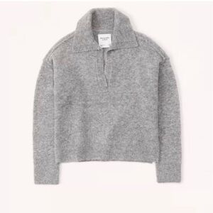Abercrombie & Fitch Collared Sweater gray size Large